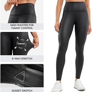 CRZ YOGA Butterluxe Matte Faux Leather Leggings for Women 25" NWT (M)